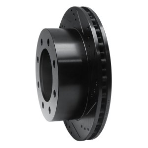 Ford F-350 Super Duty Brake Rotor (1) - Rear Right - R1 Concepts - Drilled & Slotted - Black - `99-`05